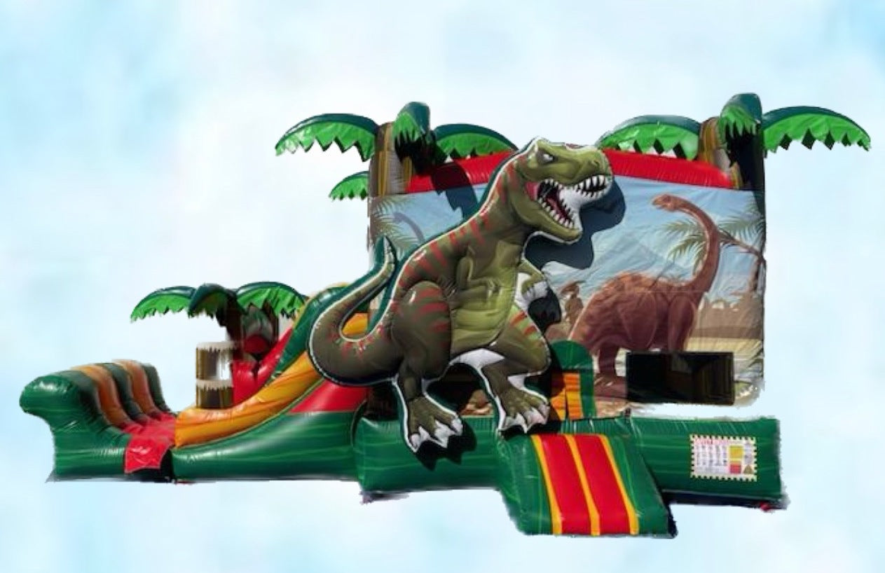 25ft Dinosaur combo jumper with wet or dry slide